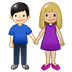 👩🏼‍🤝‍👨🏻 woman and man holding hands: medium-light skin tone, light skin tone display on Samsung